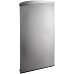 Lancaster Table & Seating 9 Gallon Stainless Steel Half Round Decorative Trash Can with Side Opening