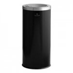 Lancaster Table & Seating 9 Gallon Stainless Steel Half Round Decorative Trash Can with Side Opening