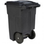 Toter ANA48-51406 48 Gallon Greenstone Rotational Molded Wheeled Rectangular Trash Can with Lid