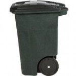 Toter ANA48-51406 48 Gallon Greenstone Rotational Molded Wheeled Rectangular Trash Can with Lid
