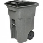Toter ANA48-51406 48 Gallon Greenstone Rotational Molded Wheeled Rectangular Trash Can with Lid