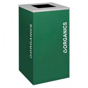 Ex-Cell Kaiser RC-KDSQ-O EGX Kaleidoscope Collection Emerald Texture Square 24 Gallon Customizable Organics Receptacle