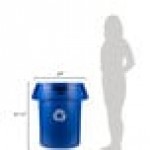 Rubbermaid® FG264307BLUE BRUTE 44 Gallon Blue Round Recycling Can