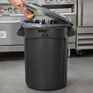 Rubbermaid® BRUTE 32 Gallon Black Executive Round Trash Can and Lid Rubbermaid® BRUTE 32 Gallon Black Executive Round Trash Can and Lid