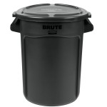 Rubbermaid® BRUTE 32 Gallon Black Executive Round Trash Can and Lid Rubbermaid® BRUTE 32 Gallon Black Executive Round Trash Can and Lid