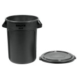 Rubbermaid® BRUTE 32 Gallon Black Executive Round Trash Can and Lid Rubbermaid® BRUTE 32 Gallon Black Executive Round Trash Can and Lid
