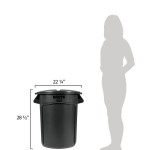 Rubbermaid® BRUTE 32 Gallon Black Executive Round Trash Can and Lid Rubbermaid® BRUTE 32 Gallon Black Executive Round Trash Can and Lid