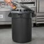 Rubbermaid® BRUTE 32 Gallon Black Executive Round Trash Can and Lid Rubbermaid® BRUTE 32 Gallon Black Executive Round Trash Can and Lid