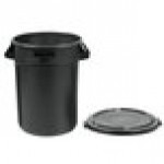 Rubbermaid® BRUTE 32 Gallon Black Executive Round Trash Can and Lid Rubbermaid® BRUTE 32 Gallon Black Executive Round Trash Can and Lid