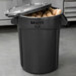 Rubbermaid® BRUTE 32 Gallon Black Executive Round Trash Can and Lid Rubbermaid® BRUTE 32 Gallon Black Executive Round Trash Can and Lid