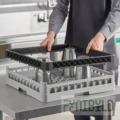 Vollrath CRA-06 Traex® Full-Size Black Open Extender with Closed Sides