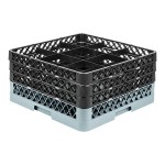 Noble Warewashing 9-Compartment Gray Full-Size Glass Rack with 3 Black Extenders Noble Warewashing 9-Compartment Gray Full-Size Glass Rack with 3 Black Extenders