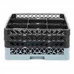 Noble Warewashing 9-Compartment Gray Full-Size Glass Rack with 3 Black Extenders Noble Warewashing 9-Compartment Gray Full-Size Glass Rack with 3 Black Extenders