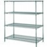 Metro N436K3 Super Erecta Metroseal Green Adjustable Wire Stationary Starter Shelving Unit - 21