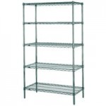 Metro N436K3 Super Erecta Metroseal Green Adjustable Wire Stationary Starter Shelving Unit - 21