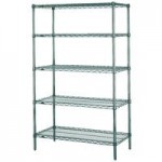 Metro N436K3 Super Erecta Metroseal Green Adjustable Wire Stationary Starter Shelving Unit - 21