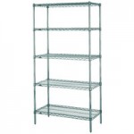Metro N436K3 Super Erecta Metroseal Green Adjustable Wire Stationary Starter Shelving Unit - 21