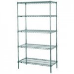 Metro N436K3 Super Erecta Metroseal Green Adjustable Wire Stationary Starter Shelving Unit - 21