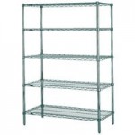 Metro N436K3 Super Erecta Metroseal Green Adjustable Wire Stationary Starter Shelving Unit - 21