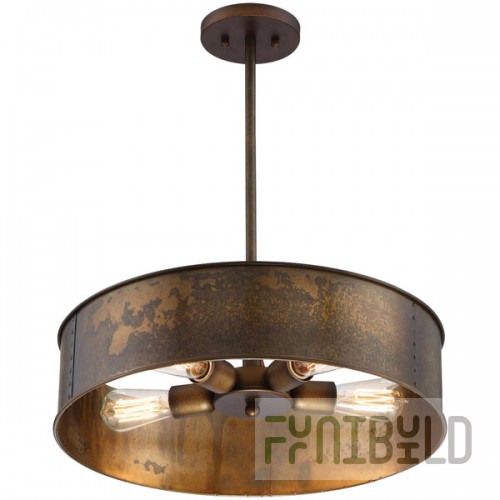 SATCO/NUVO Kettle 4-Light Pendant Light with Weathered Brass Finish - 120V, 60W