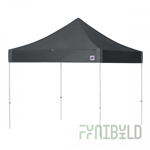 E-Z Up EP3STL10KFWHTSG Enterprise Instant Shelter 10' x 10' Steel Gray Canopy with White Frame