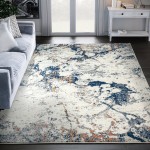 Abani Casa Collection 4' x 6' Gray Contemporary Abstract Washed Out Area Rug Abani Casa Collection 4' x 6' Gray Contemporary Abstract Washed Out Area Rug