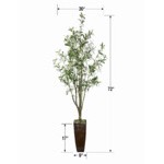 LCG Sales 6' Artificial Olive Tree in Copper Metal Square Fluted Planter