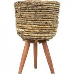 LCG Sales 6' Artificial Deluxe Clipped Ficus Tree in Basket with Handles