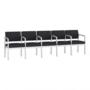 Lesro Lenox Steel Patriot Plus Black Vinyl 5-Seat Sofa with Center Arms Lesro Lenox Steel Patriot Plus Black Vinyl 5-Seat Sofa with Center Arms