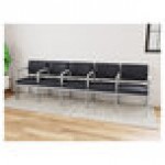 Lesro Lenox Steel Patriot Plus Black Vinyl 5-Seat Sofa with Center Arms Lesro Lenox Steel Patriot Plus Black Vinyl 5-Seat Sofa with Center Arms