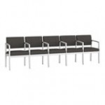 Lesro Lenox Steel Patriot Plus Black Vinyl 5-Seat Sofa with Center Arms Lesro Lenox Steel Patriot Plus Black Vinyl 5-Seat Sofa with Center Arms