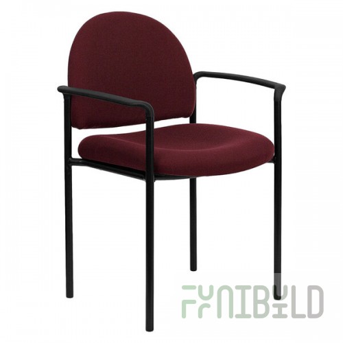 Flash Furniture BT-516-1-BY-GG Burgundy Fabric Stackable Side Chair with Arms