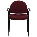 Flash Furniture BT-516-1-BY-GG Burgundy Fabric Stackable Side Chair with Arms