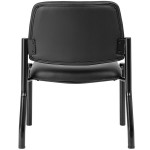 Boss Black Mid-Back Antimicrobial Vinyl Guest Chair with 300 lb. Capacity