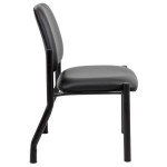Boss Black Mid-Back Antimicrobial Vinyl Guest Chair with 300 lb. Capacity