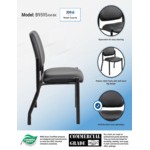 Boss Black Mid-Back Antimicrobial Vinyl Guest Chair with 300 lb. Capacity