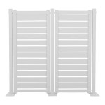 Mod-Fence Mod-Privacy 8' x 20' White Privacy Fence Kit with 5 Fence Panels and 6 Fence Posts