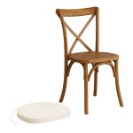Lancaster Table & Seating Vineyard Barrel Brown Wood Cross Back Chair with 2 Lancaster Table & Seating Vineyard Barrel Brown Wood Cross Back Chair with 2