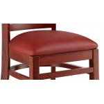 Lancaster Table & Seating Mahogany Finish Wood Window Back Chair with Burgundy Vinyl Seat - Assembled Lancaster Table & Seating Mahogany Finish Wood Window Back Chair with Burgundy Vinyl Seat - Assembled