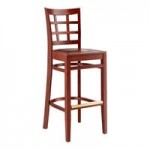Lancaster Table & Seating Mahogany Finish Wood Window Back Chair with Burgundy Vinyl Seat - Assembled Lancaster Table & Seating Mahogany Finish Wood Window Back Chair with Burgundy Vinyl Seat - Assembled