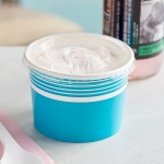 Choice 12 oz. Blue Paper Frozen Yogurt / Food Cup with Flat Lid - 50/Case