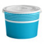 Choice 12 oz. Blue Paper Frozen Yogurt / Food Cup with Flat Lid - 50/Case