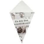 Carnival King 15 oz. News Print Square Cardboard Fry Cone - 500/Case
