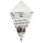 Carnival King 15 oz. News Print Square Cardboard Fry Cone - 500/Case