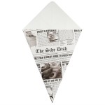 Carnival King 15 oz. News Print Square Cardboard Fry Cone - 500/Case