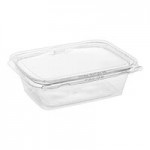 Inline Plastics Safe-T-Fresh 6 oz. Tamper-Resistant, Tamper-Evident Hangable Rectangular Hinged Container with Flat Lid - 240/Case Inline Plastics Safe-T-Fresh 6 oz. Tamper-Resistant, Tamper-Evident Hangable Rectangular Hinged Container with Flat Lid - 240/Case