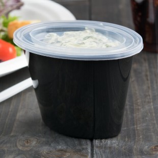 Pactiv Newspring E506B ELLIPSO 6 oz. Black Oval Plastic Souffle / Portion Cup with Lid - 500/Case Pactiv Newspring E506B ELLIPSO 6 oz. Black Oval Plastic Souffle / Portion Cup with Lid - 500/Case