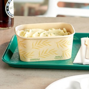 World Centric NoTree Bio-Lined Compostable Rectangular Container 32 oz. - 300/Case