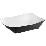 #200 2 lb. Solid Black Paper Food Tray - 1,000/Case