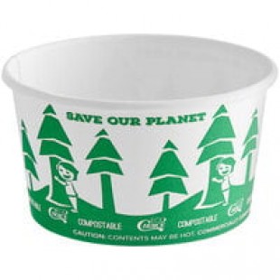 Fineline 42FC12 Conserveware 12 oz. PLA Lined Compostable Food Container - 500/Case